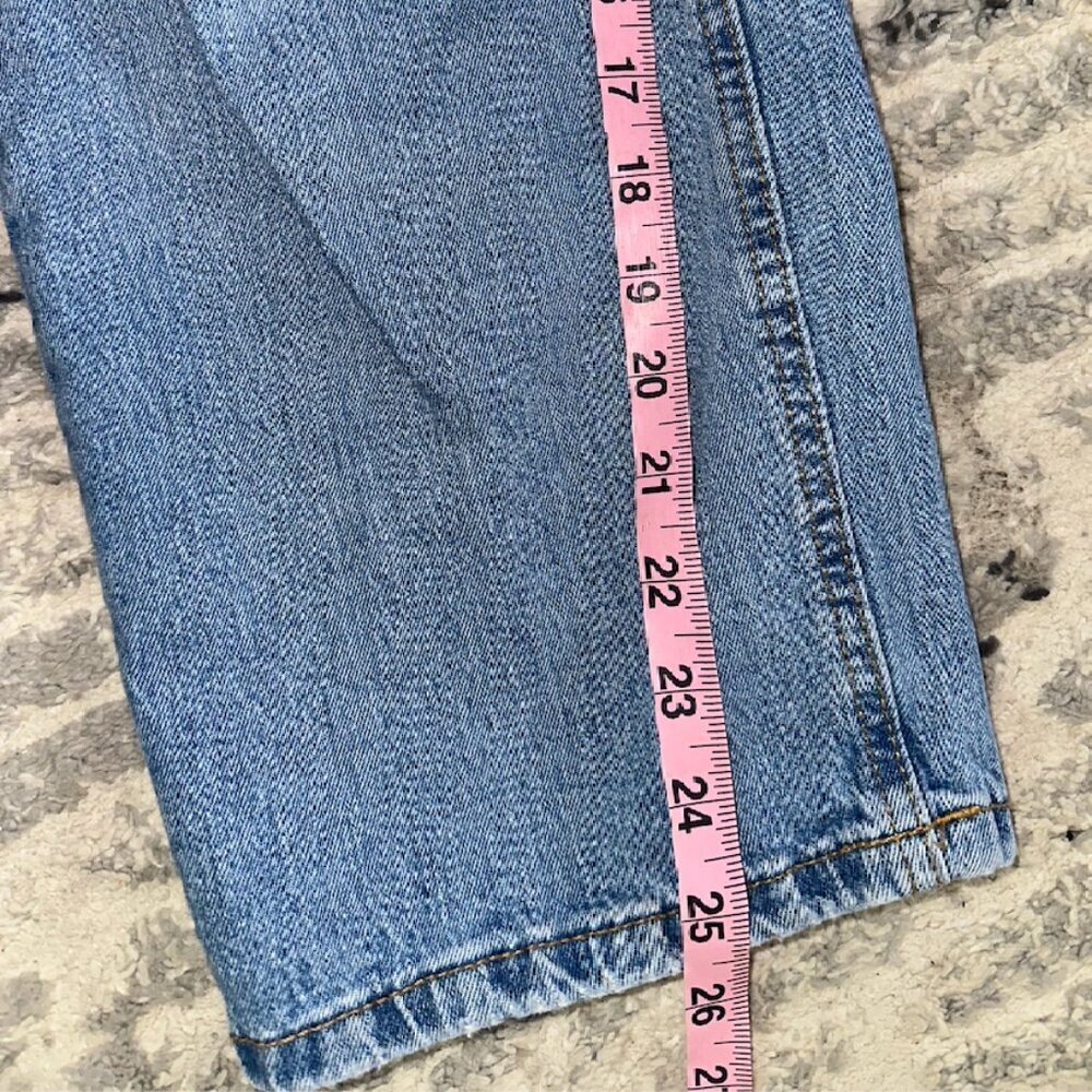 Light Blue Vintage Straight Leg Mom Jeans High Waist Crop Size 8 - Picture 10 of 10